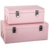 ATMOSPHERA, CRÉATEUR D'INTÉRIEUR Lot De 2 Cantines Métal Rose Forme Valise - Rose