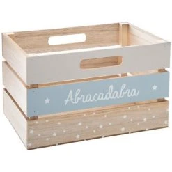 Atmosphera - Caisse De Rangement Cagette En Bois New Style Bleu - Bleu/gris