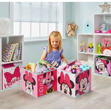 Lot De 4 Cubes De Rangement Décoratifs Minnie Mouse Disney 28 Cm -PEGANE- – Image 3