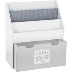 ATMOSPHERA KIDS Bibliothèque Enfant Petit Bazar - L. 62 X H. 70 Cm - 62 X 30 X 70 - Gris