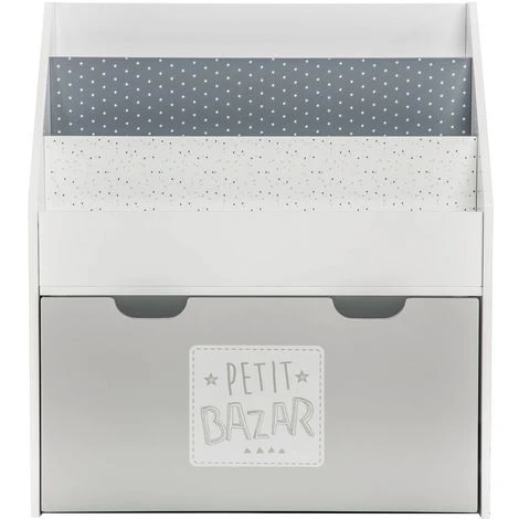 ATMOSPHERA KIDS Bibliothèque Enfant Petit Bazar - L. 62 X H. 70 Cm - 62 X 30 X 70 - Gris – Image 3