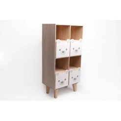 HEART OF THE HOME Etagère Enfant Ourson - 40 X 25 X 82 - Blanc