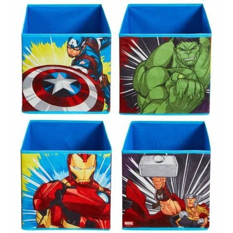 Lot De 4 Cubes De Rangement Pour Jouets Enfants Motif Les Avengers -PEGANE-