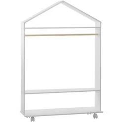 ATMOSPHERA KIDS Penderie à Roulettes Enfant Douceur - 80 X 36 X 120 - Blanc