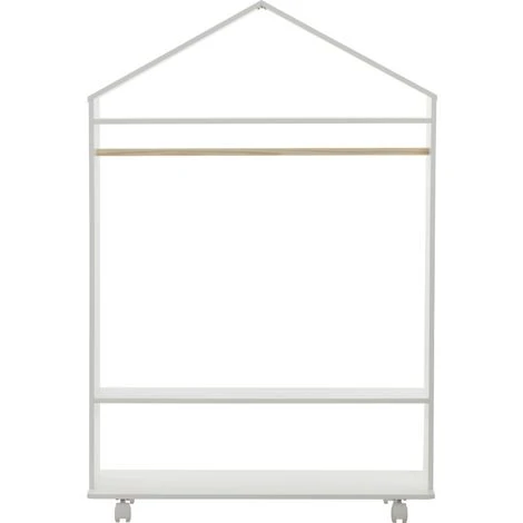 ATMOSPHERA KIDS Penderie à Roulettes Enfant Douceur - 80 X 36 X 120 - Blanc – Image 4