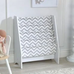 KidKraft Bibliothèque à élingues Pour Enfants Gris Et Blanc - Gris