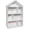 Etagère Enfant Forme Maison 7 Cases Rose - L.73,5 X L.30 X H.114 Cm -PEGANE-