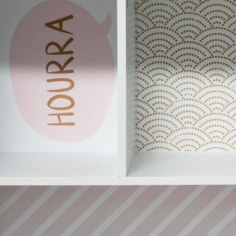 Etagère Enfant Forme Maison 7 Cases Rose - L.73,5 X L.30 X H.114 Cm -PEGANE- – Image 2