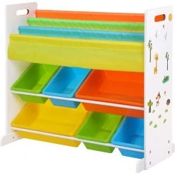 SONGMICS Meuble De Rangement Pour Jouets Et Livres, Étagère De Rangement Pour Chambre D’Enfant, Avec Paniers Amovibles, Multi-Colore GKR03W - Multi-Colore