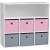URBAN LIVING Meuble De Rangement Enfant 6 Cases Girl - 76,2 X 29,5 X 70 - Rose