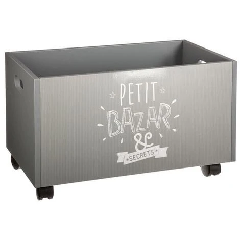 Coffre À Jouets Gris À Roulettes Atmosphera For Kids