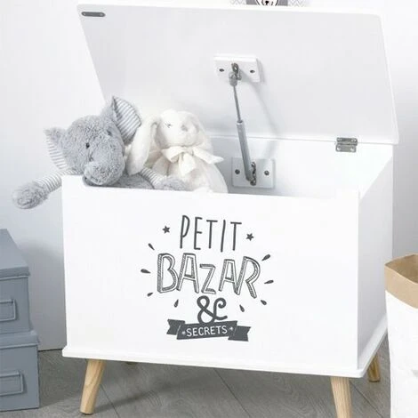 ATMOSPHERA FOR KIDS Coffre Rangement Enfant Petit Bazar Atmosphera Gris Et Blanc – Image 2