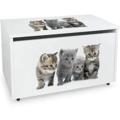 LEOMARK Coffre à Jouets XXL Sur Roues: Chats