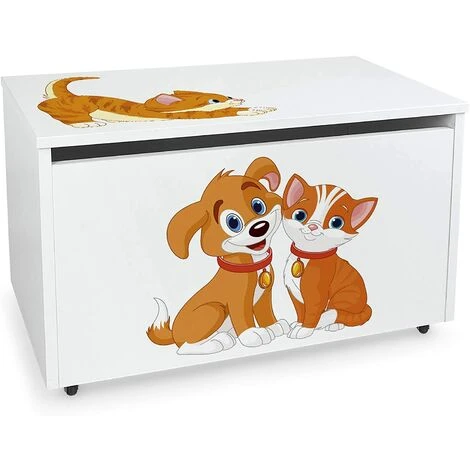 LEOMARK Coffre à Jouets XXL Sur Roues: Chat Et Chien – Image 2