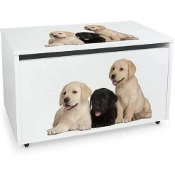 LEOMARK Coffre à Jouets XXL Sur Roues: Chiens