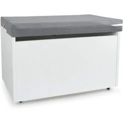 LEOMARK Coffre à Jouets XXL Sur Roues Blanc Avec Coussin