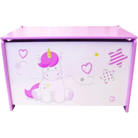 CIJEP Coffre à Jouets Licorne - Bleu, Rose – Image 2