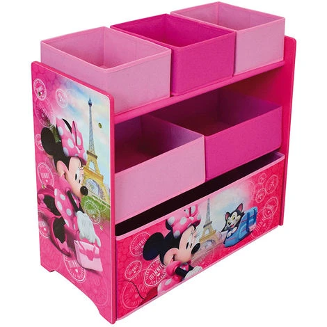 CIJEP Etagère En Bois Disney Minnie 6 Casiers De Rangement L63,5cm X P 30cm X H66 Cm - Rose