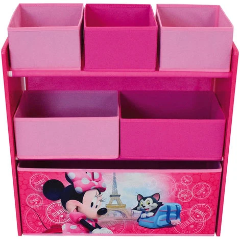 CIJEP Etagère En Bois Disney Minnie 6 Casiers De Rangement L63,5cm X P 30cm X H66 Cm - Rose – Image 2