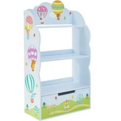 TEAMSON KIDS Bibliothèque Montgolfière En Bois Pour Enfants Bleu Vert Pastel TD-13124A - Bleu