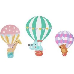 TEAMSON KIDS Lot De 3 Patères Montgolfière | Déco De Chambre De Nourrisson | Pastel TD-13125A - Bleu