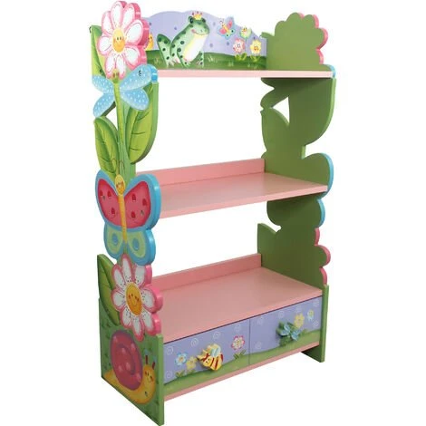TEAMSON KIDS Bibliothèque Enfant Fille Bois étagère De Rangement Livres Jouets Fantasy Fields W-7500A - Rose