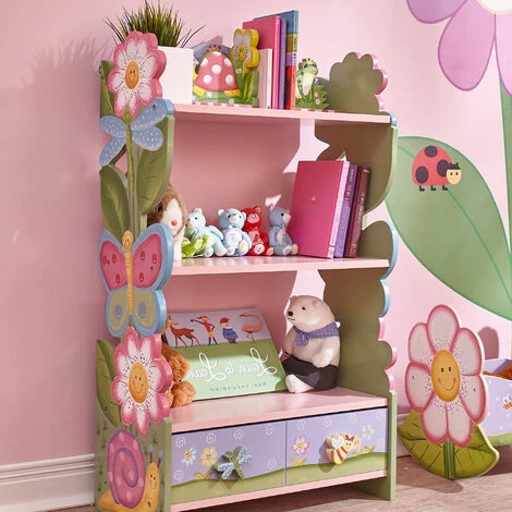 TEAMSON KIDS Bibliothèque Enfant Fille Bois étagère De Rangement Livres Jouets Fantasy Fields W-7500A - Rose – Image 3