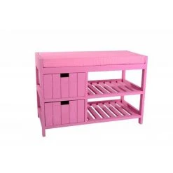 Banc Enfant Bois Seuni 2 Tiroirs Rose Atmosphera - Rose - Rose