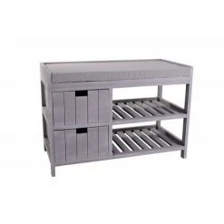 Banc Enfant Bois Seuni 2 Tiroirs Gris Atmosphera - Gris - Gris