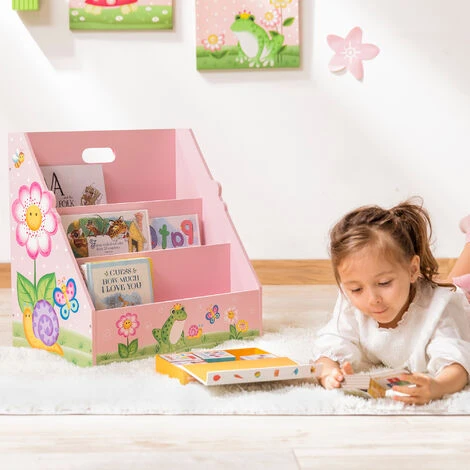 TEAMSON KIDS Meuble De Rangement Livres Magazines étagère Bibliothèque Enfant Fille Magic Garden Fantasy Fields TD-13142A - Rose – Image 2