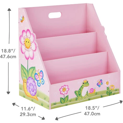 TEAMSON KIDS Meuble De Rangement Livres Magazines étagère Bibliothèque Enfant Fille Magic Garden Fantasy Fields TD-13142A - Rose – Image 4