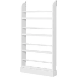 Bibliothèque Murale Etagère à Journaux Vertical Porte-Revues En Bois 60×12×108.5cm Blanc Homfa