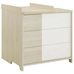 Commode à Langer Petite Bibliothèque Pin Blanchi Sacha - Fabrication Française - Galipette - Bois Clair