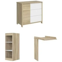 Commode à Langer Petite Bibliothèque Chêne Sacha - Fabrication Française - Galipette - Bois Clair