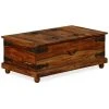 TRUE DEAL Coffre De Rangement Bois Massif De Sesham 90 X 50 X 35 Cm