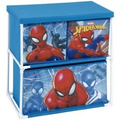 ARDITEX Étagère Avec 3 Conteneurs Textiles 53x30x60cm De MARVEL-Spiderman - Multicolor