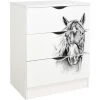 LEOMARK Commode Blanche Avec Les Tiroirs ROMA - Cheval