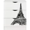 LEOMARK Commode Blanche Avec Les Tiroirs ROMA - Tour Eiffel