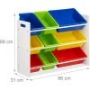 HELLOSHOP26 Étagère Pour Enfants Organisation 9 Boîtes De Rangement Pour Jouets Colorées MDF Plastique 68 Cm Multicolore - Multicolore