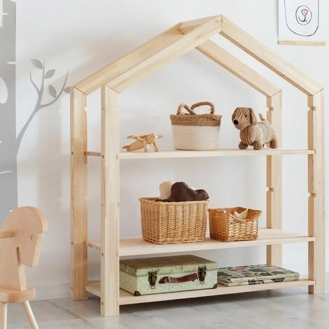 Selsey JAFARI - Bibliothèque Enfant / Bibliothèque Cabane (bois De Pin, 126 Cm) – Image 3