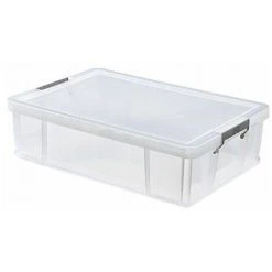 Whitefurze Allstore Récipient En Plastique Avec Pince, Rouge, Naturel, 37L