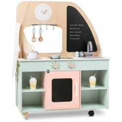 BEELOOM Cuisine Pour Enfants En Bois Avec Accessoires Pour Enfants De +3 Ans Couleur Verte Et Rose Design Exclusif 84x11x54cm