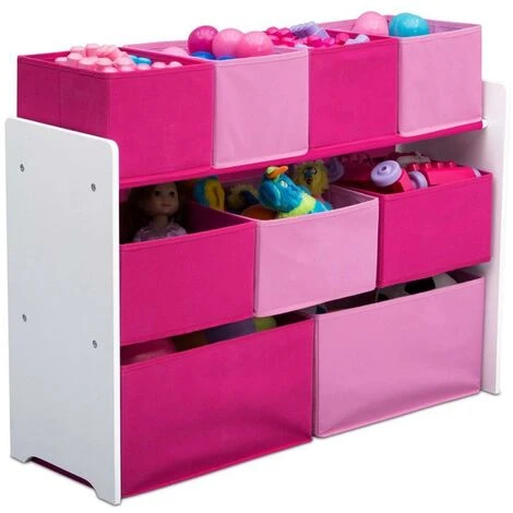 Delta Children DELTAKIDS - Meuble Rangement Jouets En Bois Et Tissu Non-tisse - Rose - Rose – Image 2