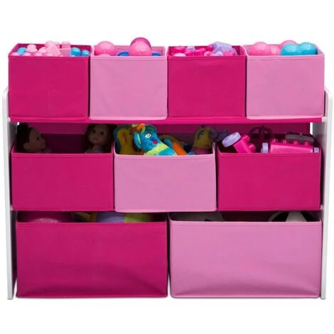 Delta Children DELTAKIDS - Meuble Rangement Jouets En Bois Et Tissu Non-tisse - Rose - Rose – Image 3