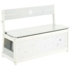 ATMOSPHERA FOR KIDS Banc Coffre à Jouet "Mixte" 78cm Blanc