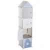 ATMOSPHERA FOR KIDS Colonne De Rangement "Château" 140cm Gris & Bleu