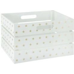 ATMOSPHERA FOR KIDS Cagette En Bois Blanc & Doré