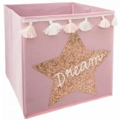 ATMOSPHERA FOR KIDS Boîte De Rangement Pliable "Dream" 29x29cm Rose