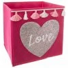 ATMOSPHERA FOR KIDS Boîte De Rangement Pliable "Love" 29x29cm Rose