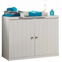 Paris Prix - Commode 2 Portes "robin" 110cm Blanc